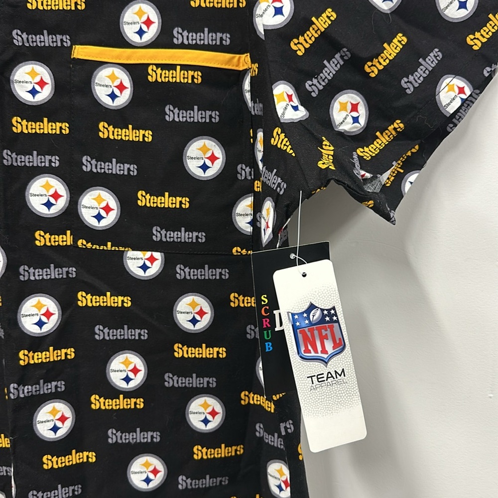 New NFL team apparel Pittsburgh Steelers scrub top M - Picture 3 of 6